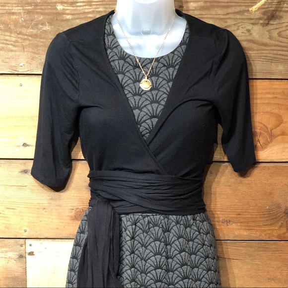 Loft black and grey dress 4 - Picture 3 of 8